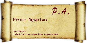 Prusz Agapion névjegykártya